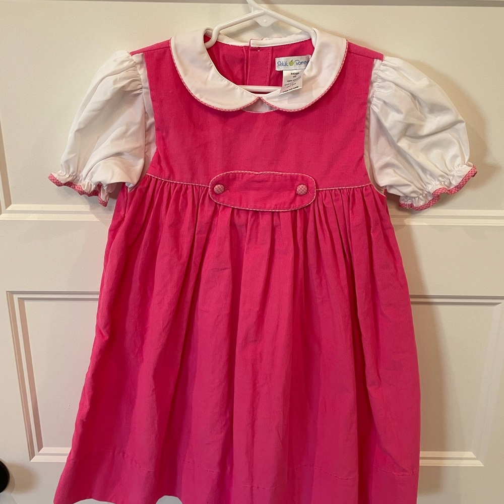 Petite Pomme mini corduroy dress with Peter Pan collar 4t